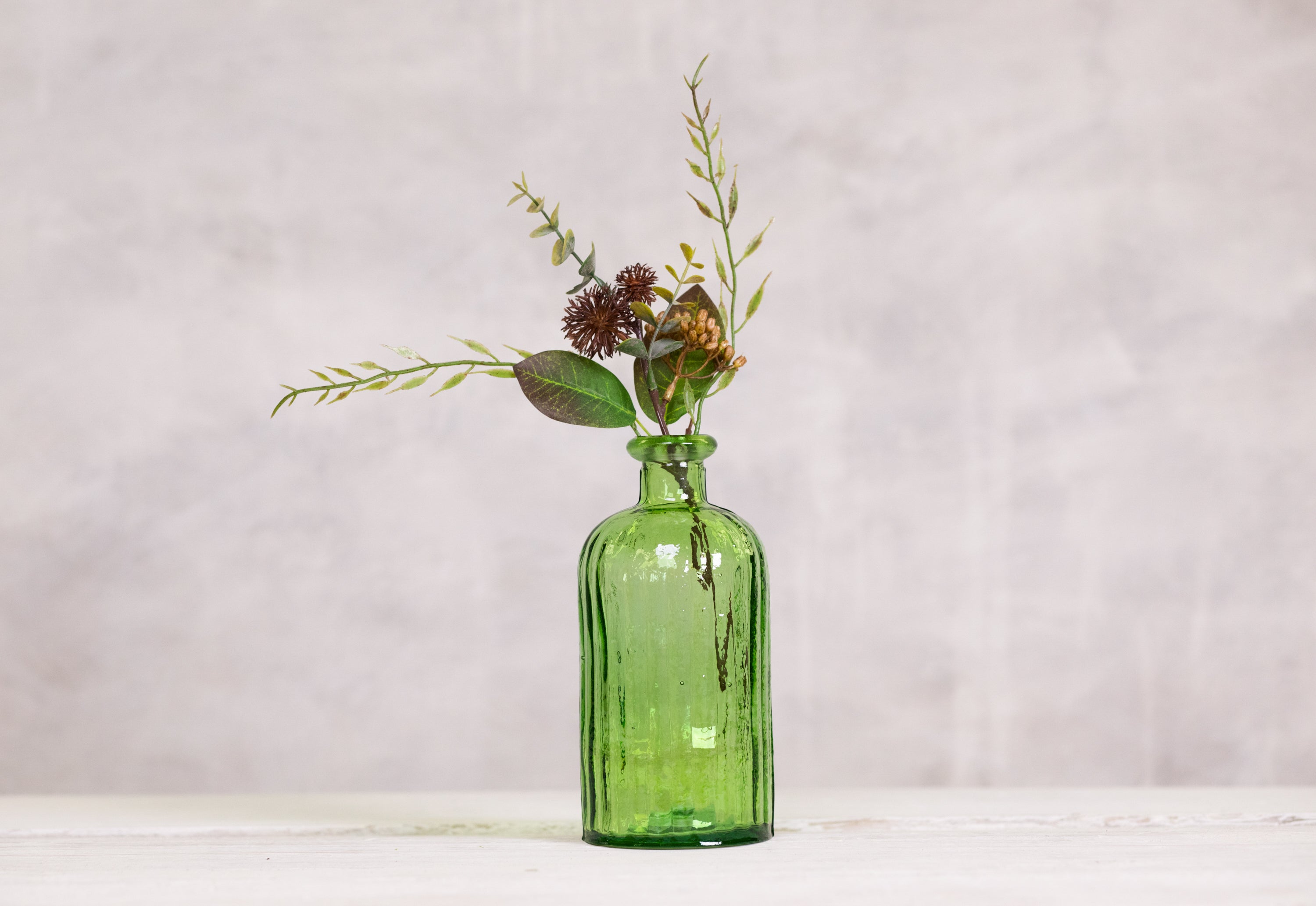 Recycled Glass Ripple Vase - Apple Green