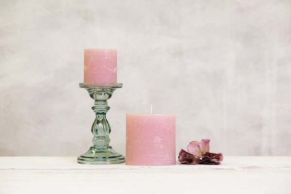 Rustic Pillar Candles - Pink