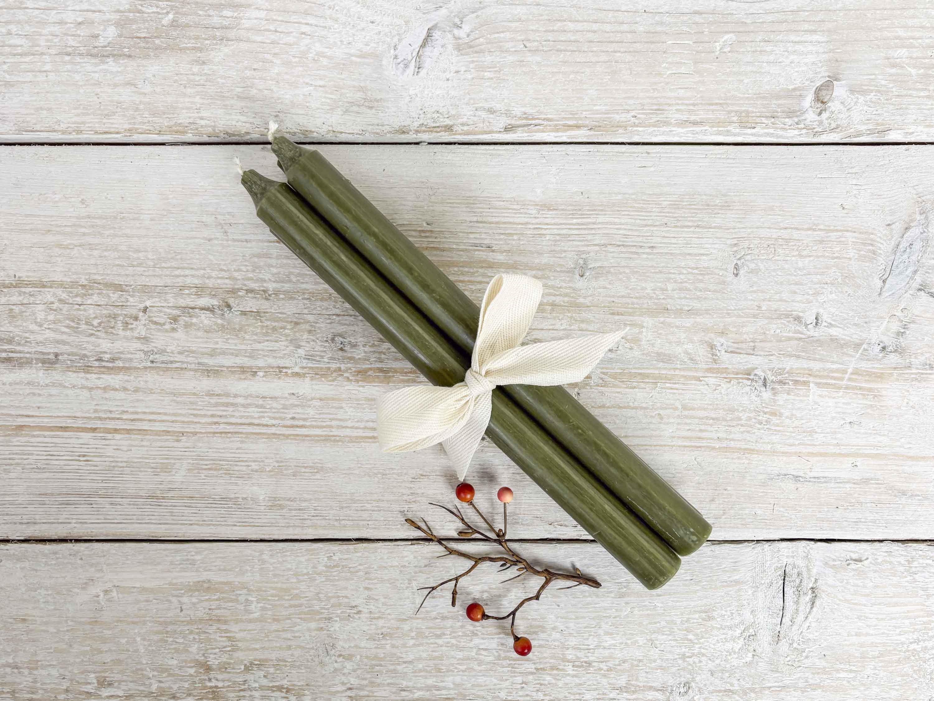 Rustic Dinner Candle Bundle - Forest Green