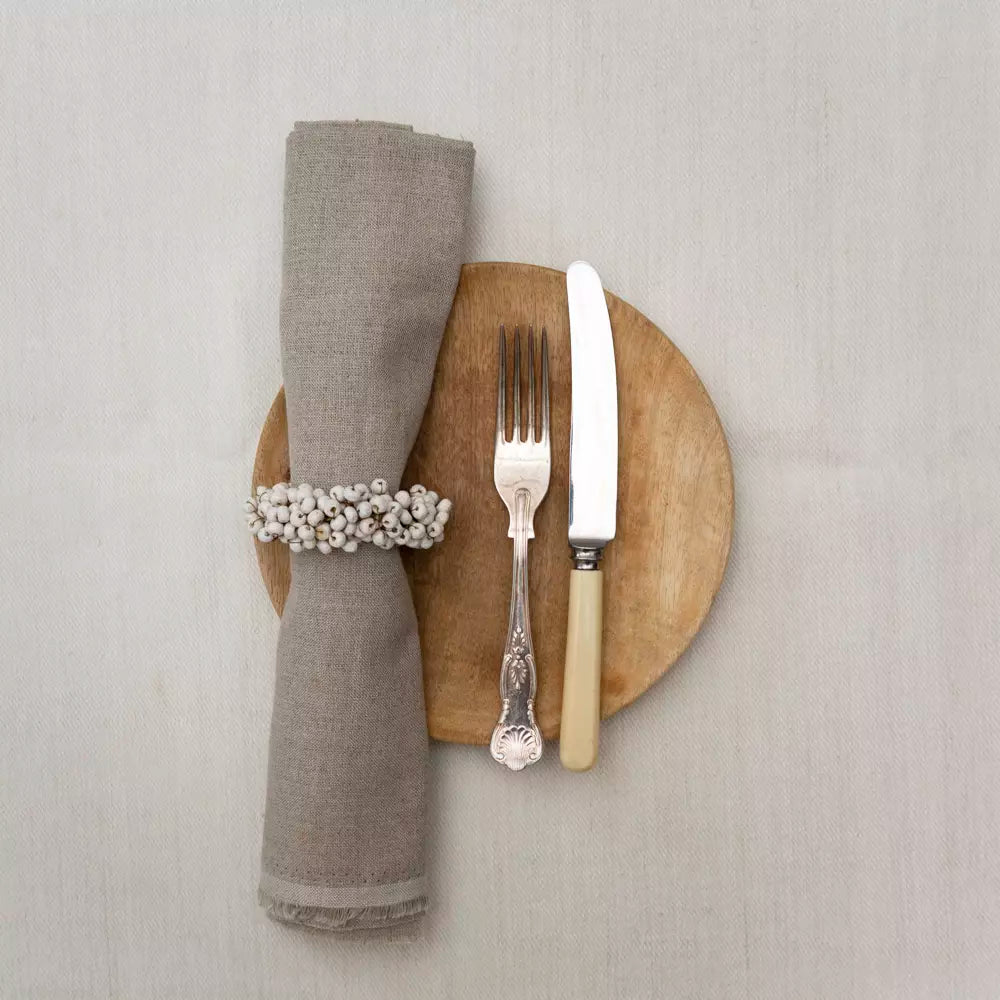 Individual White Berry Napkin Ring