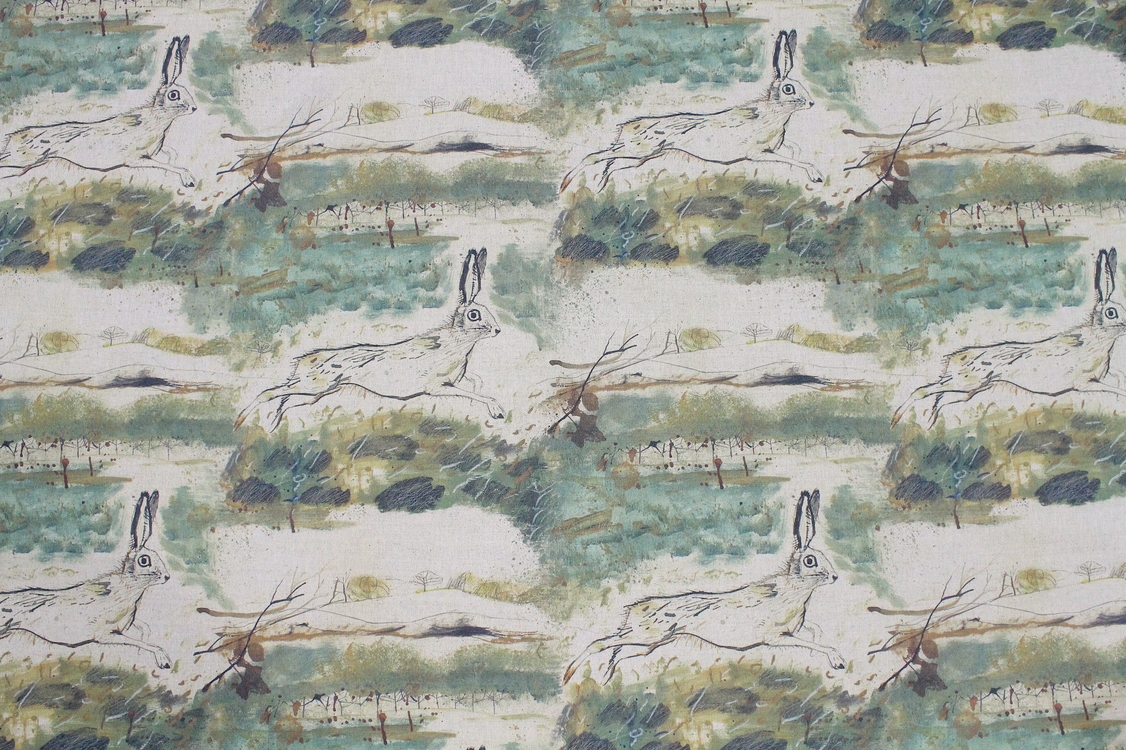 Sam Wilson Heathland Linen Fabric On Natural