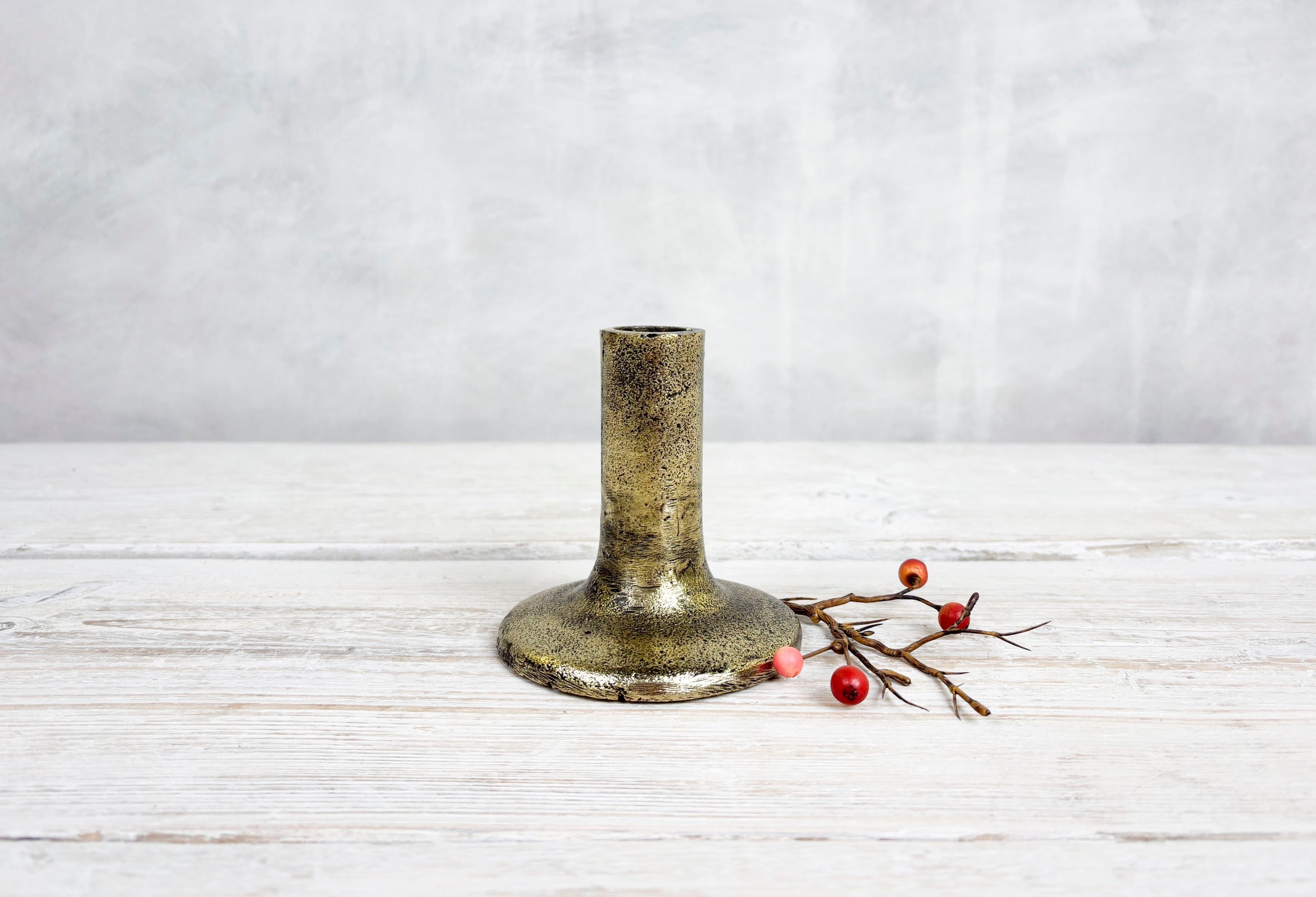 Brass Dinner Candle Holder - Small