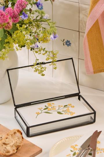 Glass box with lid solitaire oblong - Charcoal