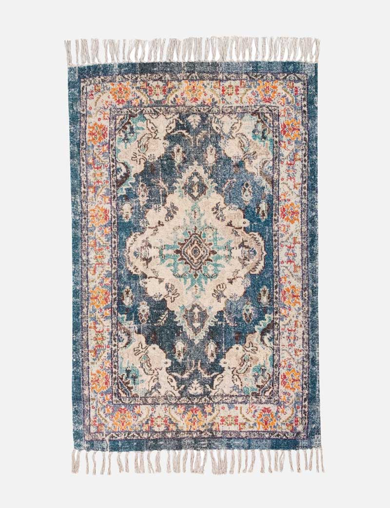 Aqua Cotton Chenille Rug