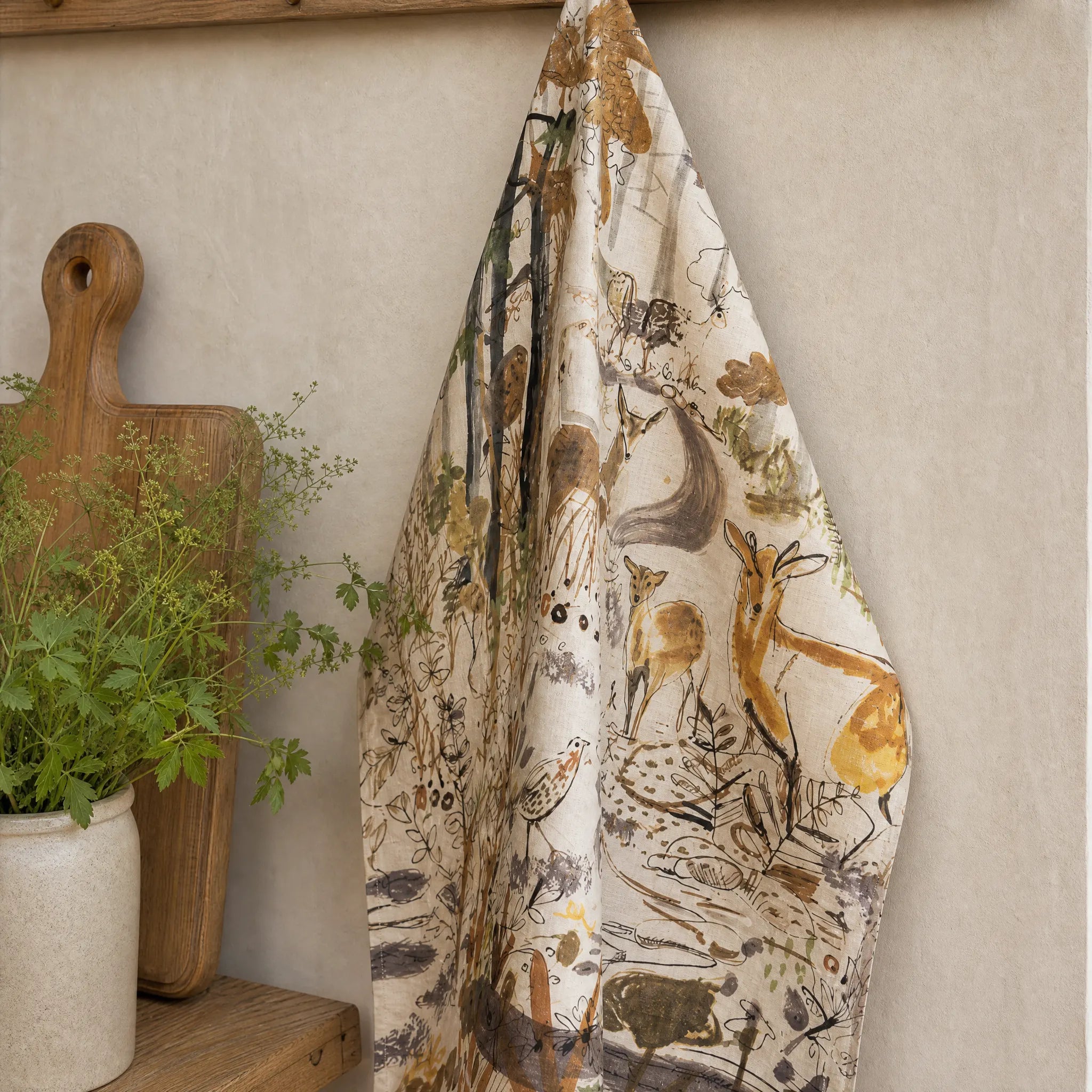 Sam Wilson Muntjac Tea Towel