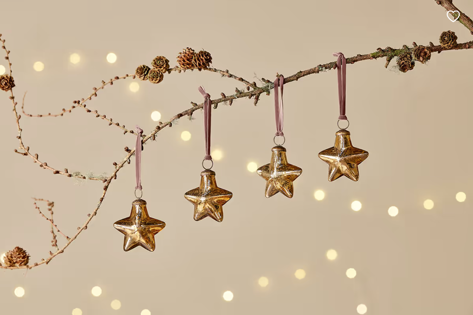 Sardi Star Bauble Gold Medium - Pack of 4