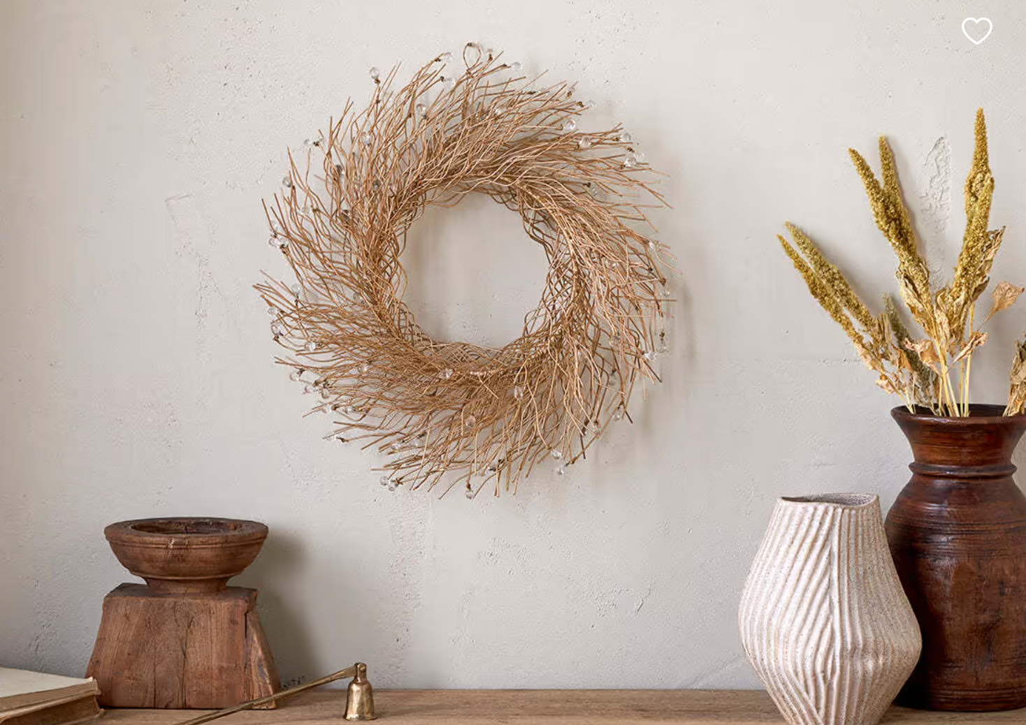 Danvi Glass Drop Wreath - Brass and Clear