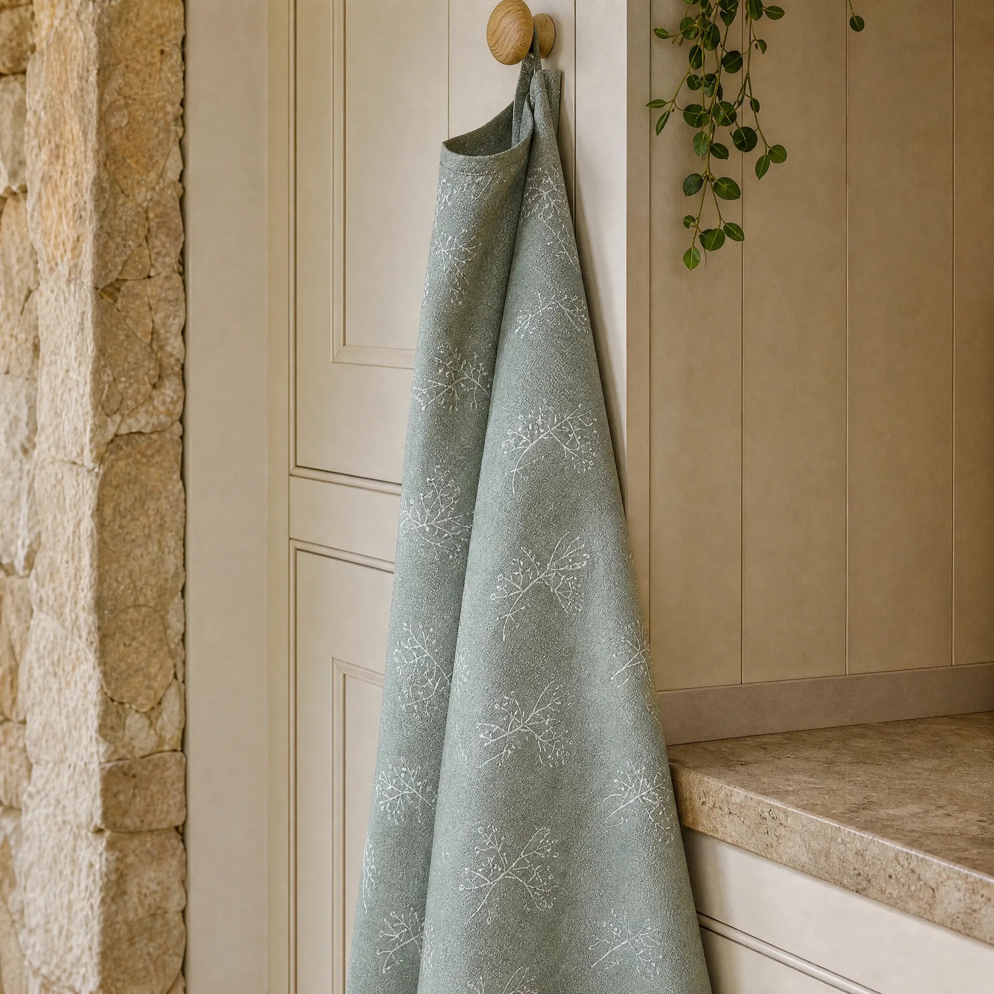 Sam Wilson Parsley Seed Grey Tea Towel