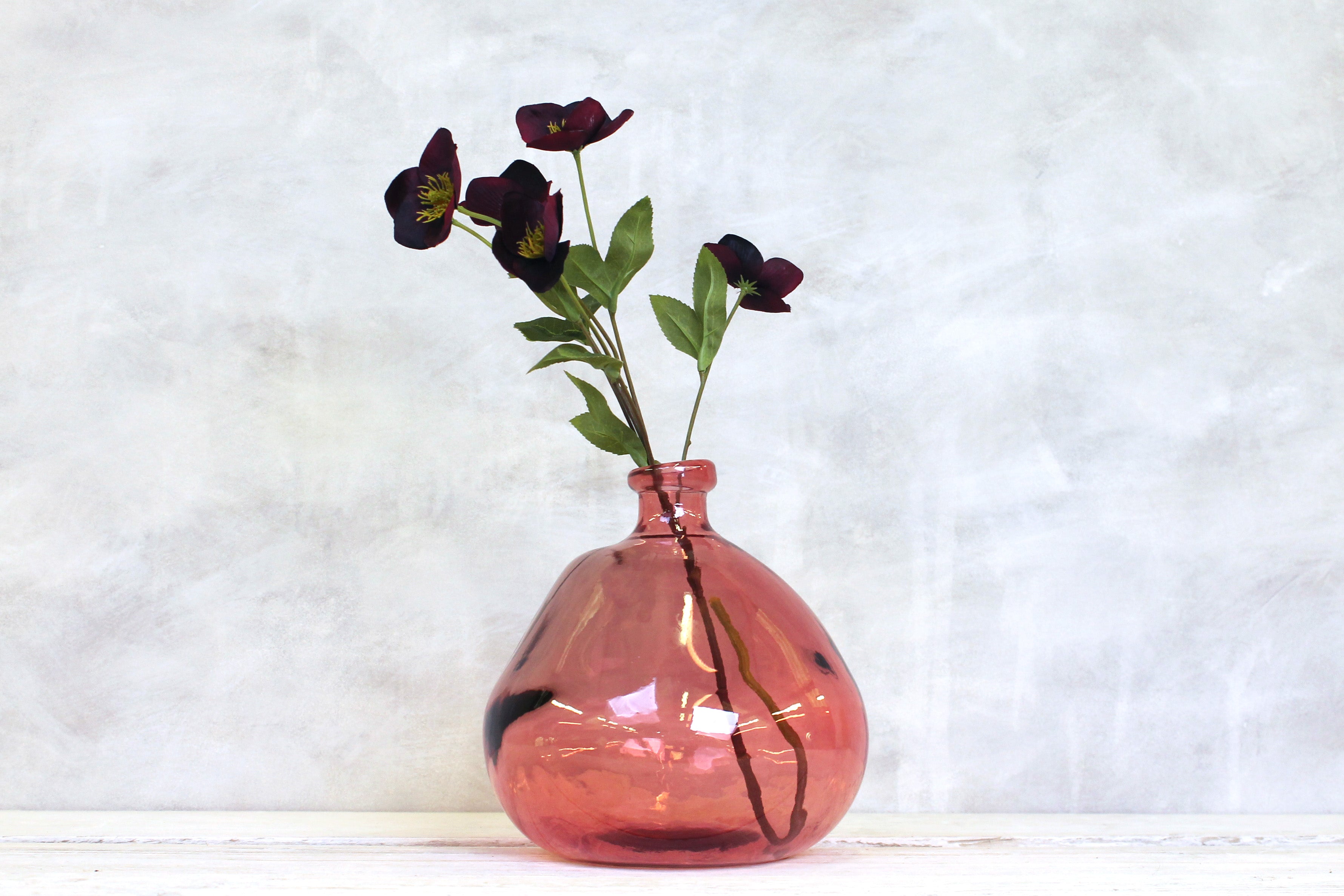 Recycled Glass Balloon Vase - Pink