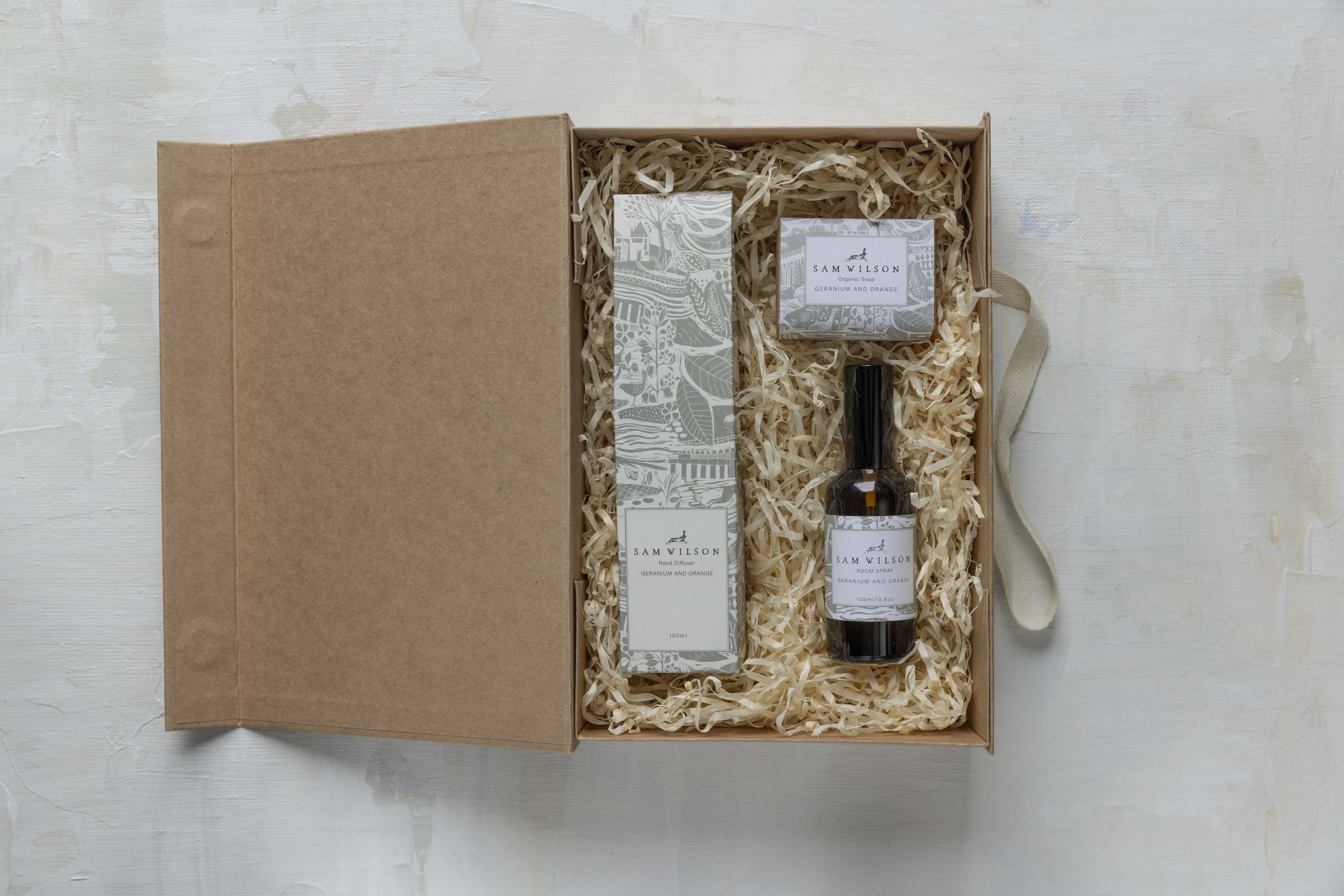 Sam Wilson Geranium and Orange Diffuser, Soap and Room Spray Gift Set