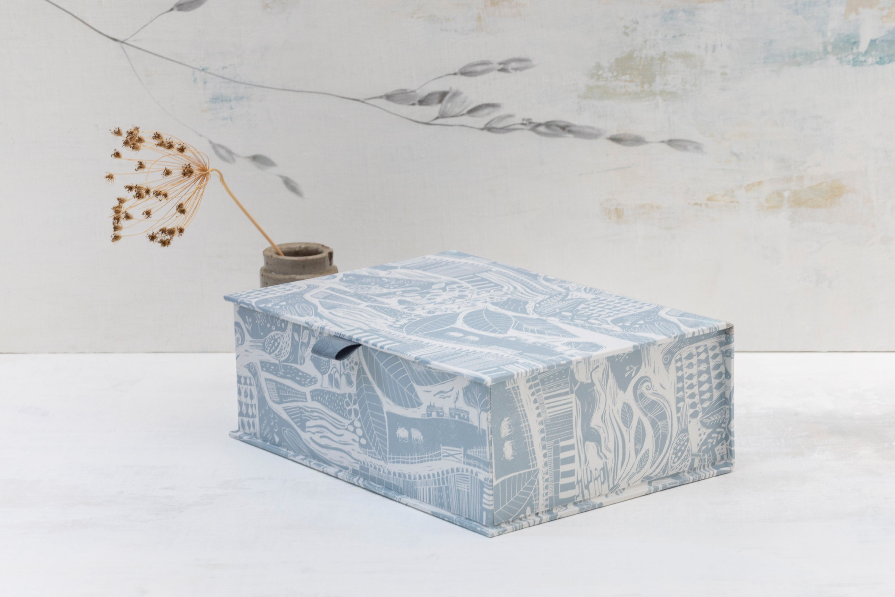 Sam Wilson Through The Fields Duck Egg Blue A5 Deep Keepsake Box