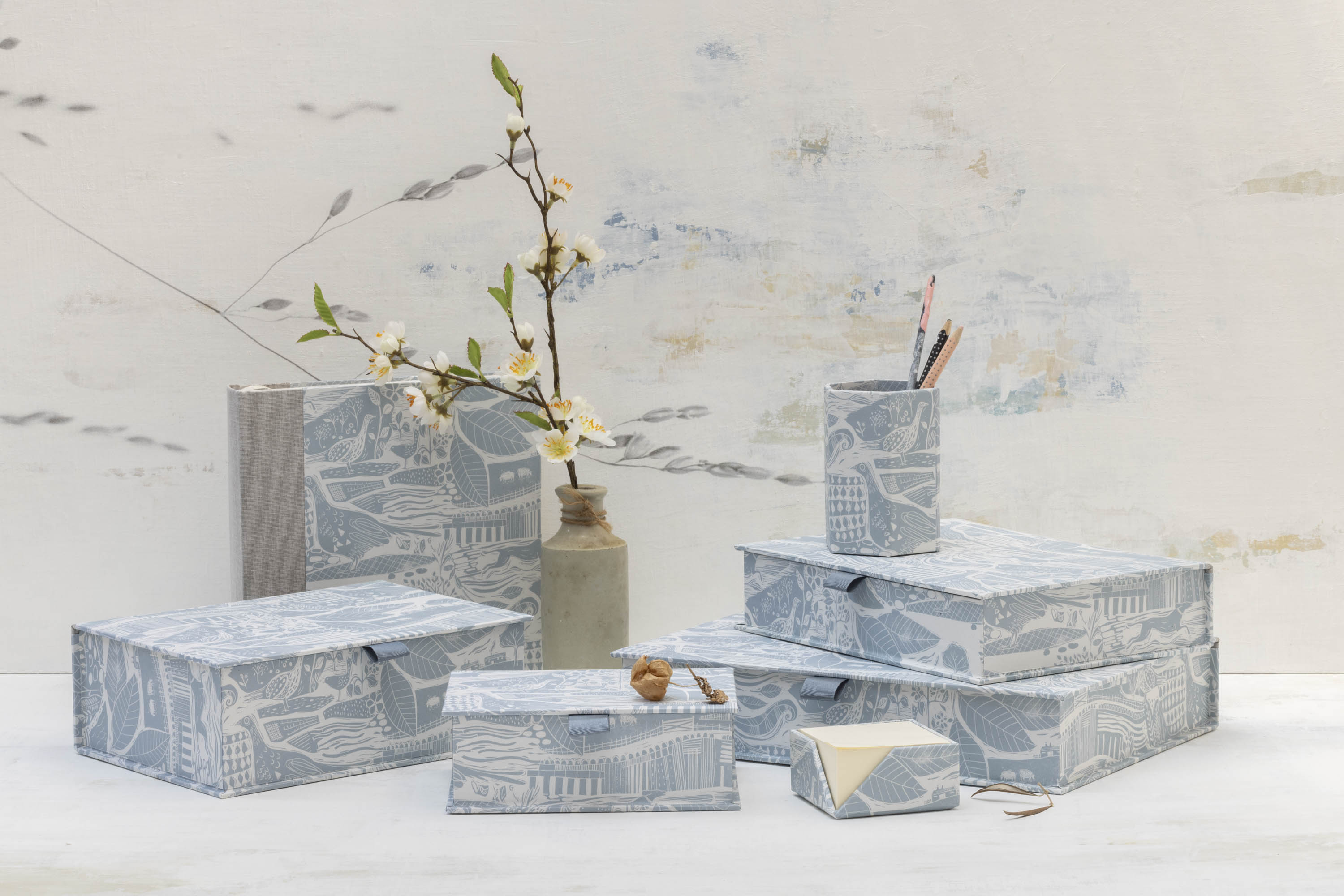 Sam Wilson Through The Fields Duck Egg Blue Memo Block