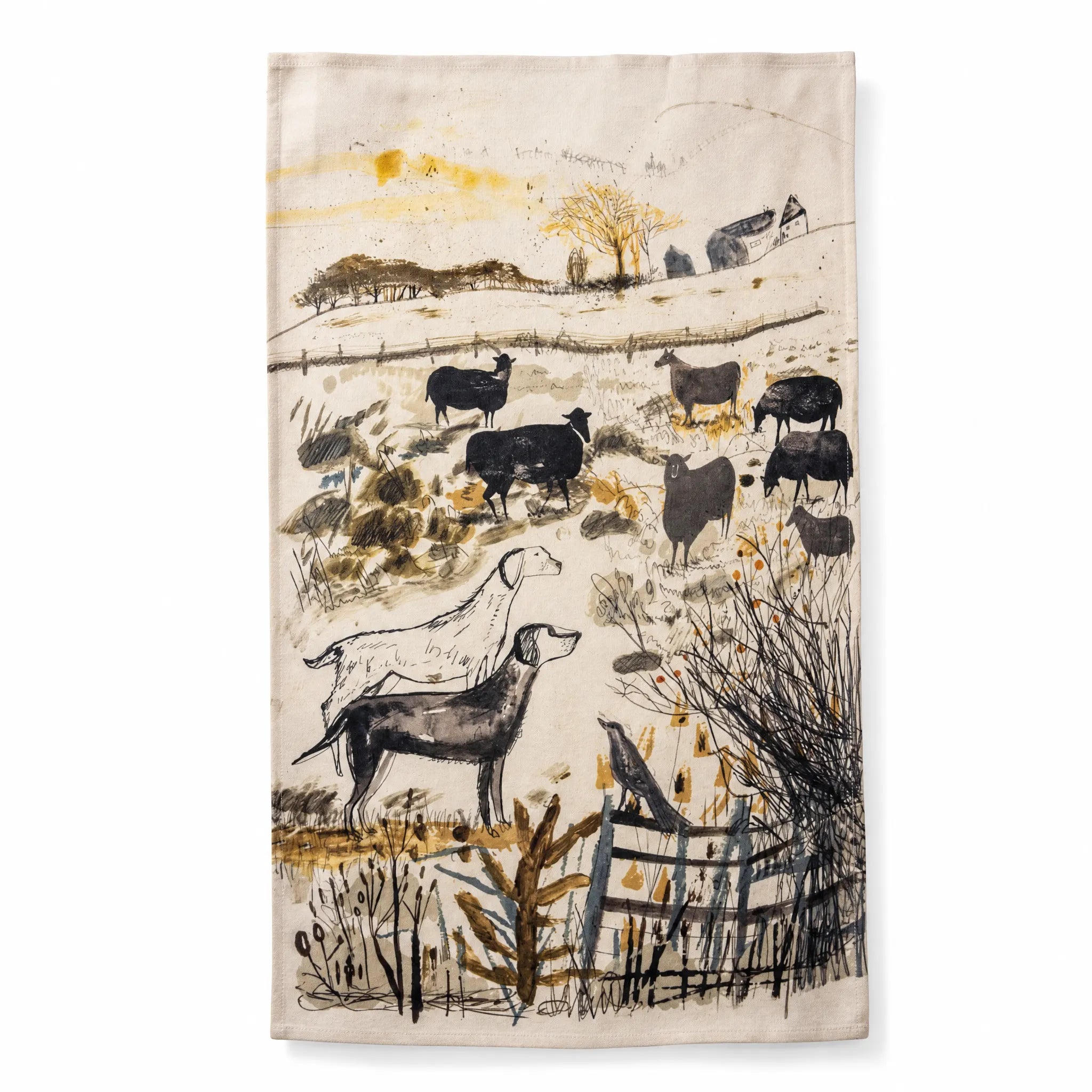 Sam Wilson Watching Sheep Tea Towel