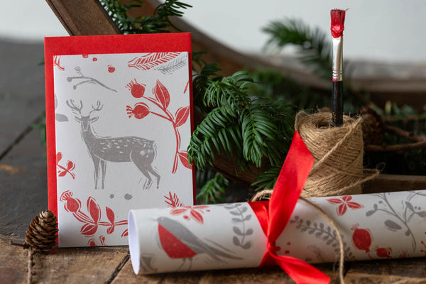 Sam Wilson Reindeer Red Christmas Cards - Pack of 5