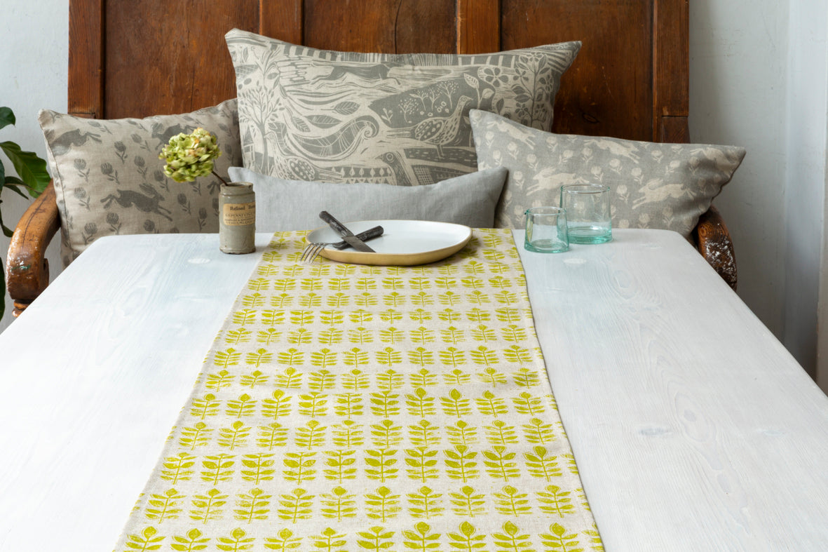 Sam Wilson Green Leaf Table Runner