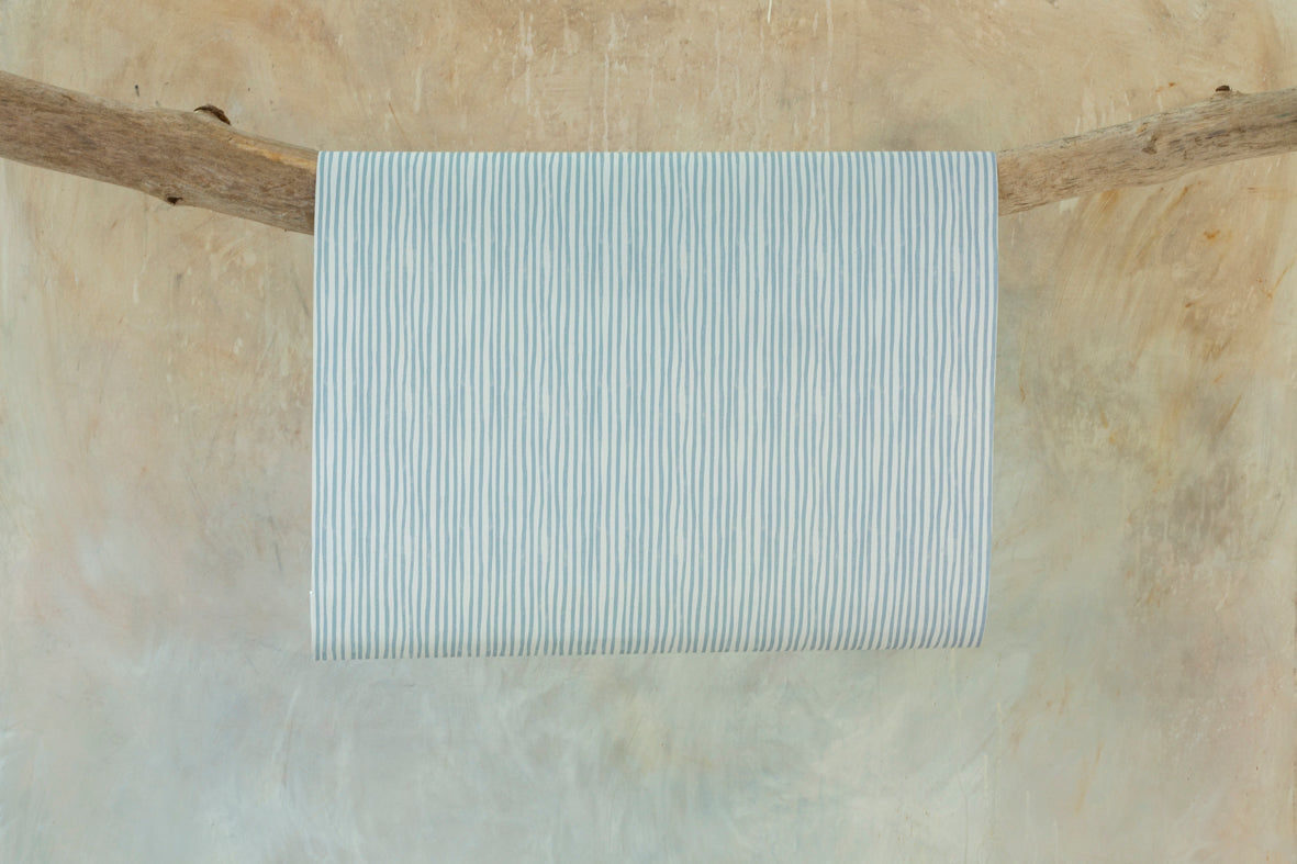 Sam Wilson Duck Egg Blue Stripe Gift Wrap