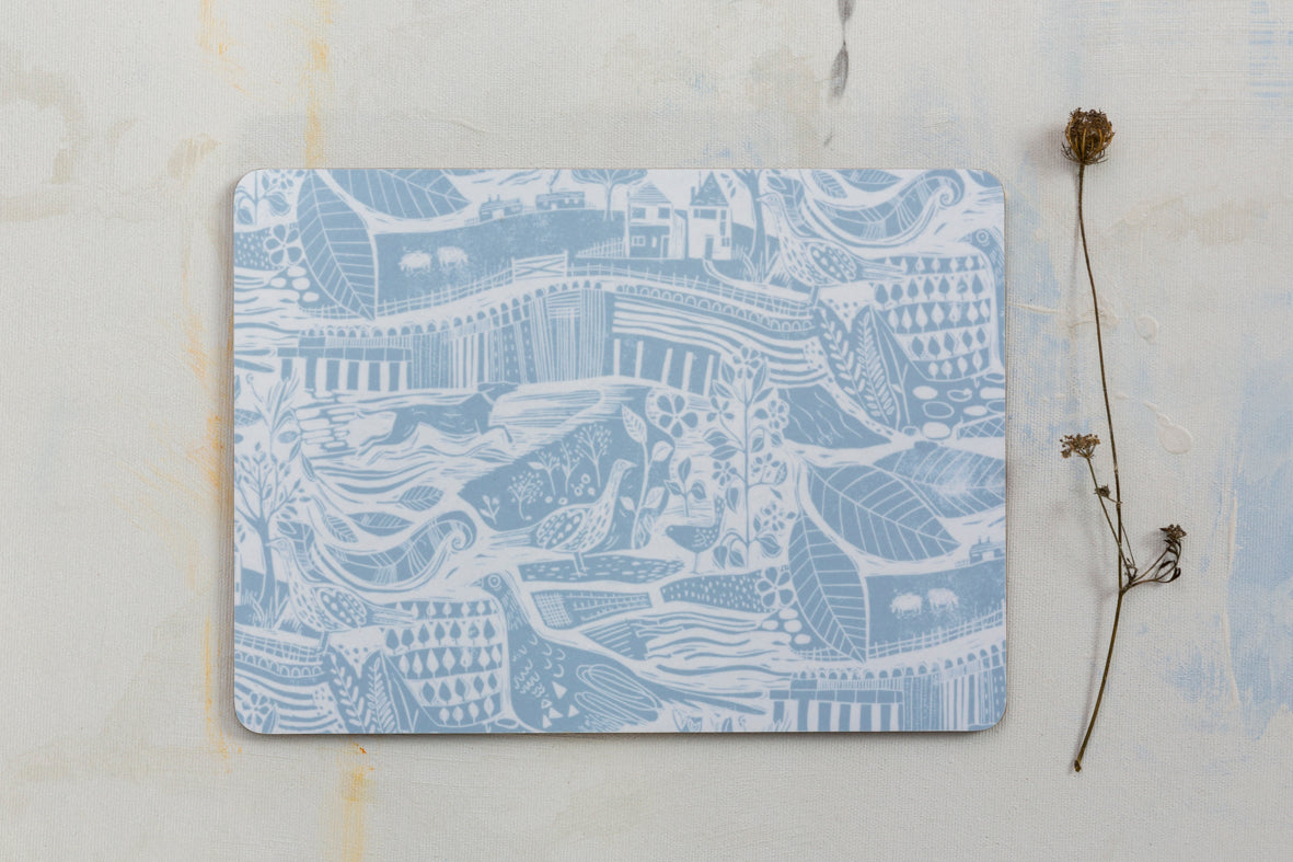 Sam Wilson Through The Fields Duck Egg Blue Placemat