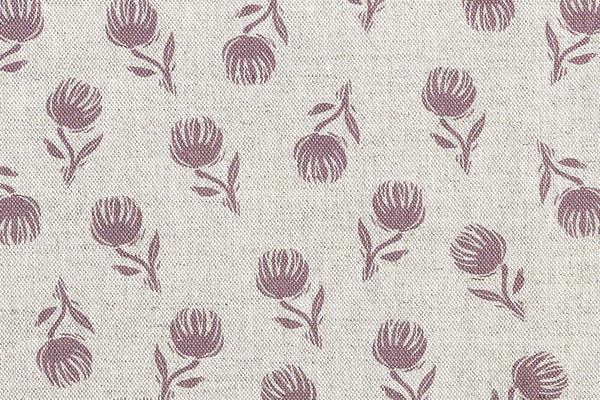 Sam Wilson Aubergine Clover Linen Fabric