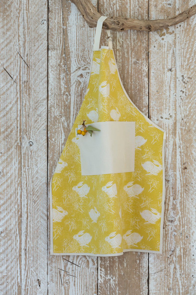 Sam Wilson Headlong Hare Yellow Ochre Apron