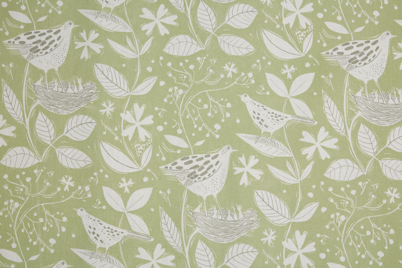 Sam Wilson Hedgerow Green Linen Fabric