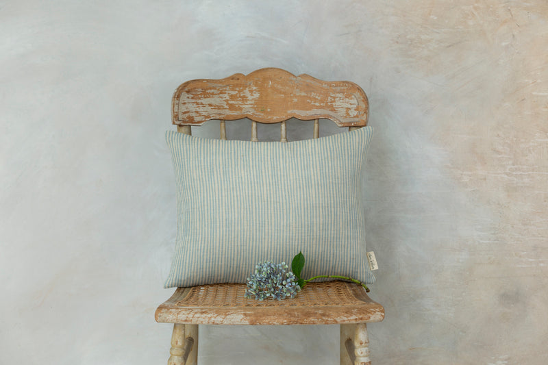 Sam Wilson Blue Stripe Rectangle Linen Cushion