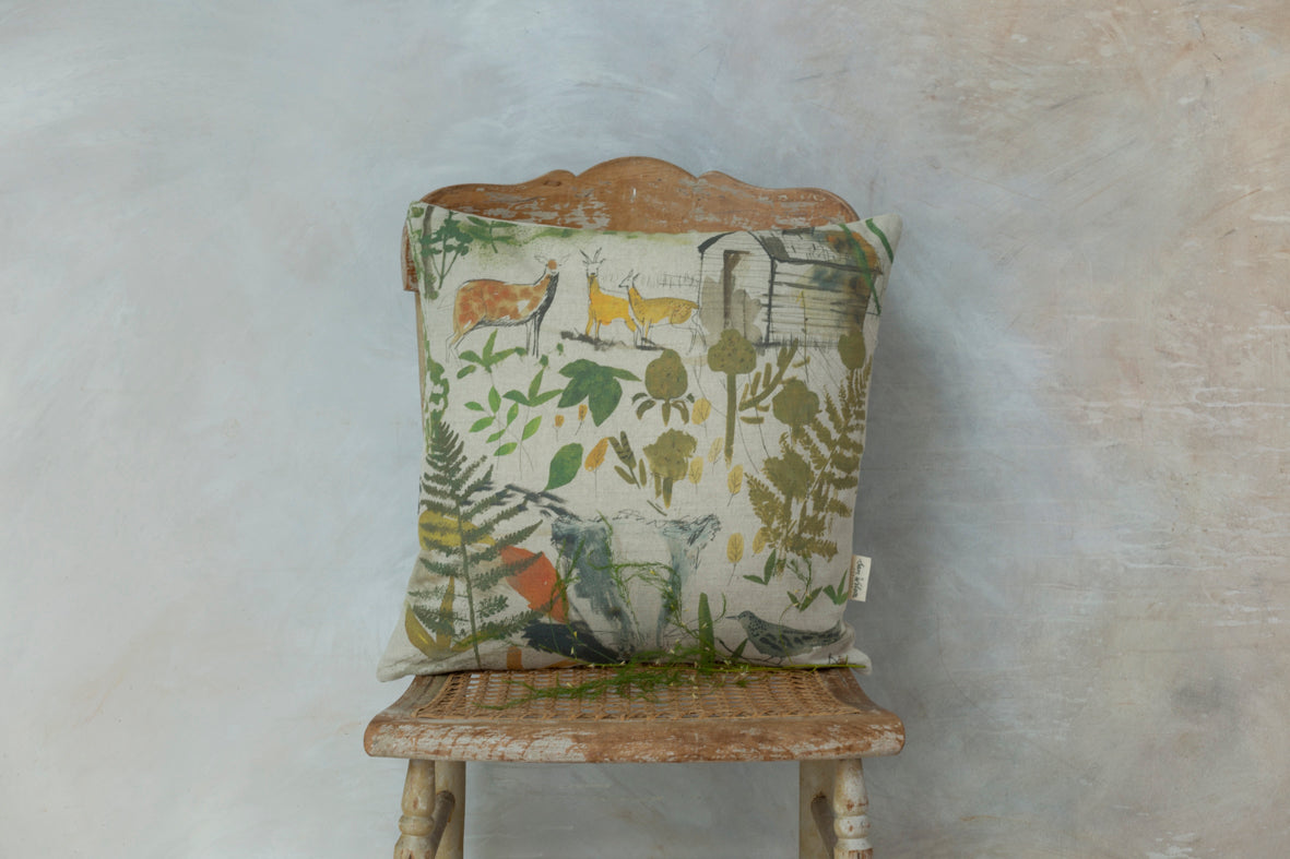 Sam Wilson In The Woods Square Linen cushion