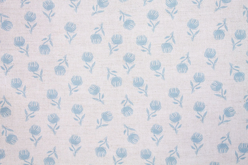 Sam Wilson Blue Clover Linen Fabric