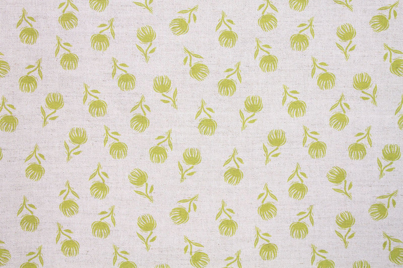 Sam Wilson Green Clover Linen Fabric