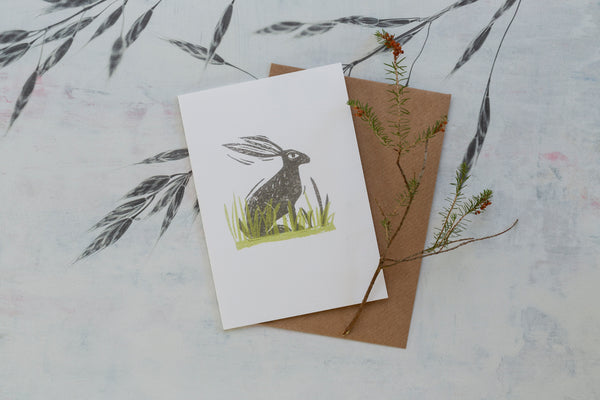 Sam Wilson Hare In The Grasses Greetings Card