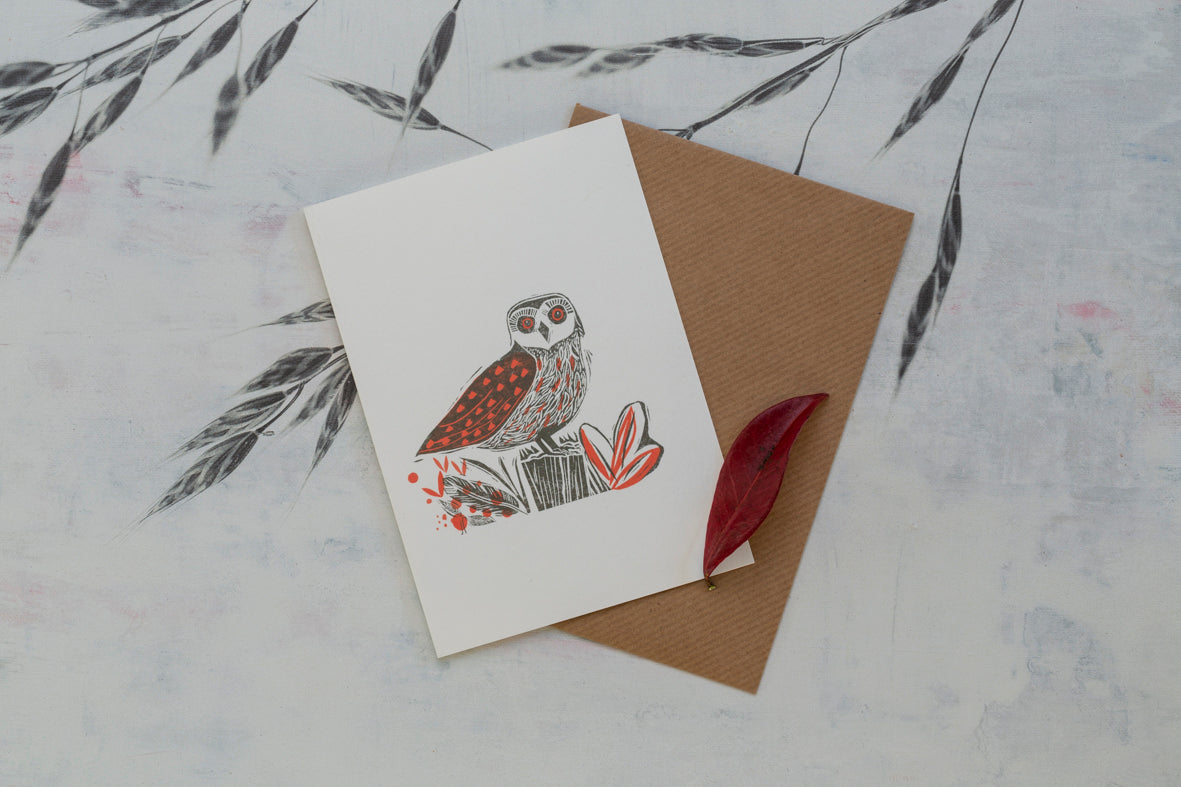 Sam Wilson Owl Greetings Card