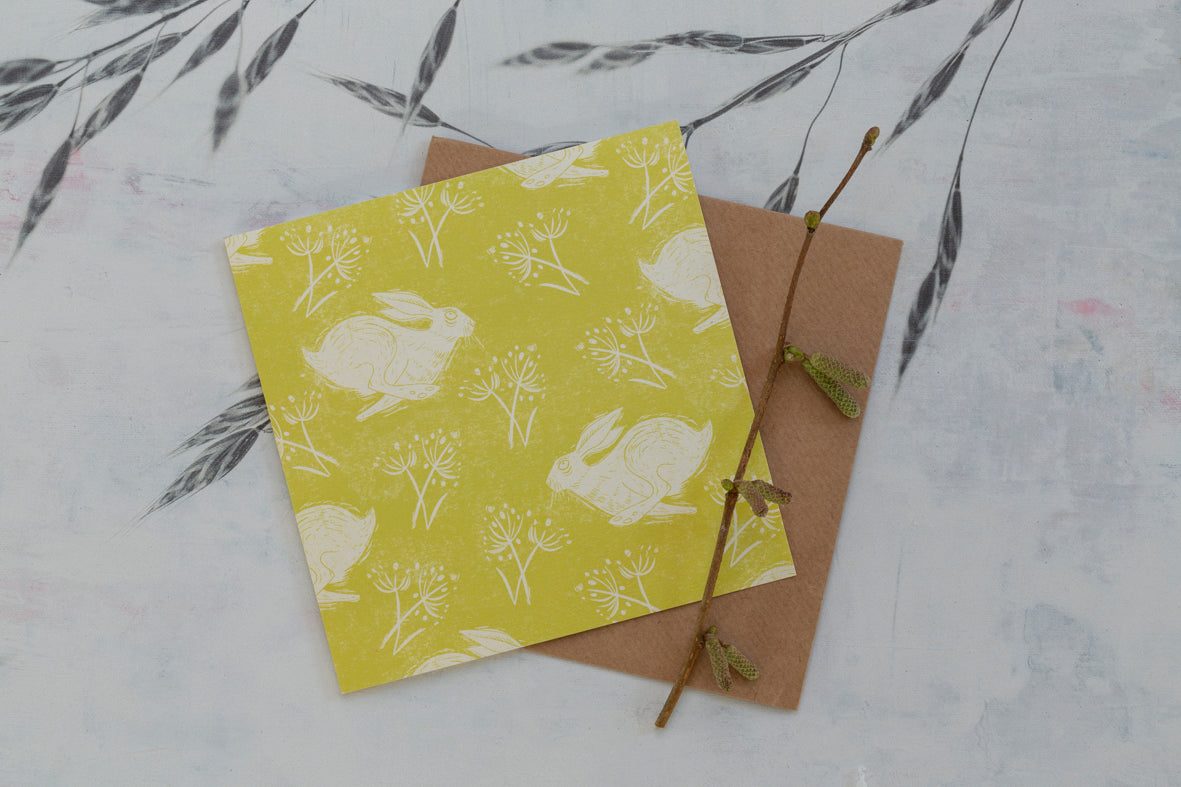 Sam Wilson Headlong Yellow Greetings Card