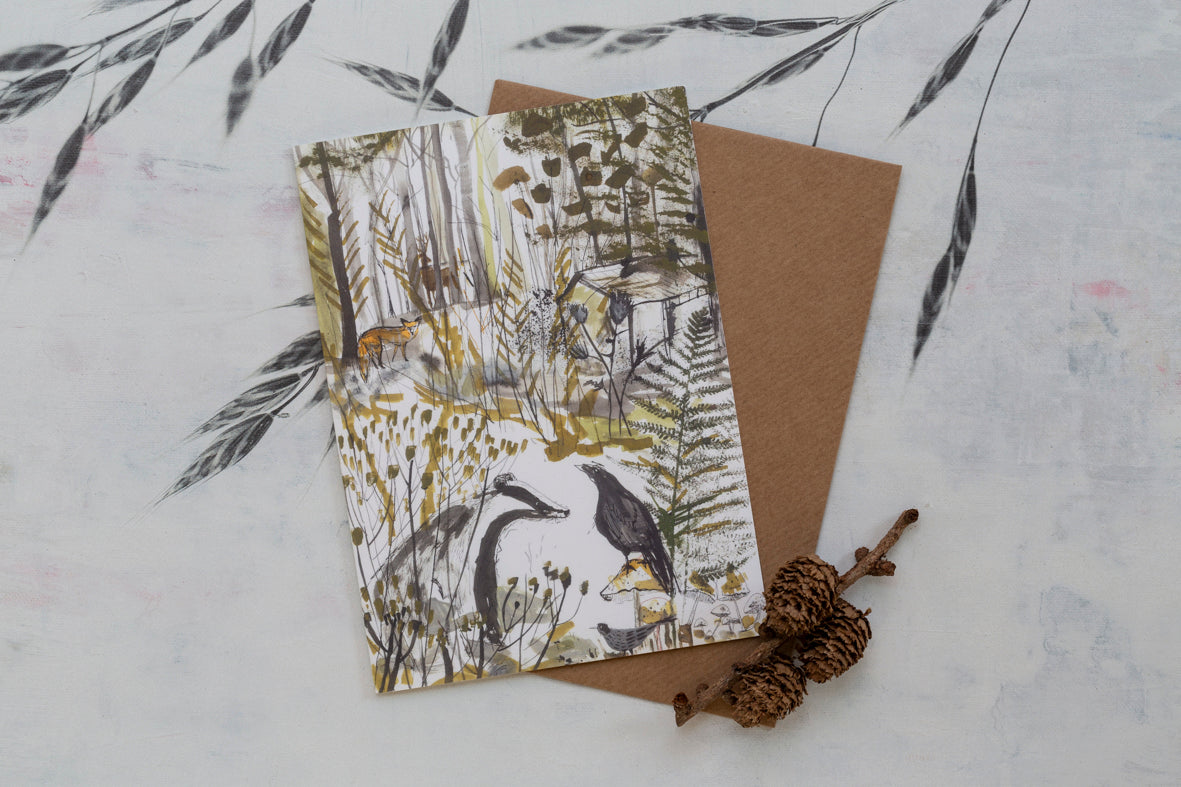 Badger & Crow Greetings Card