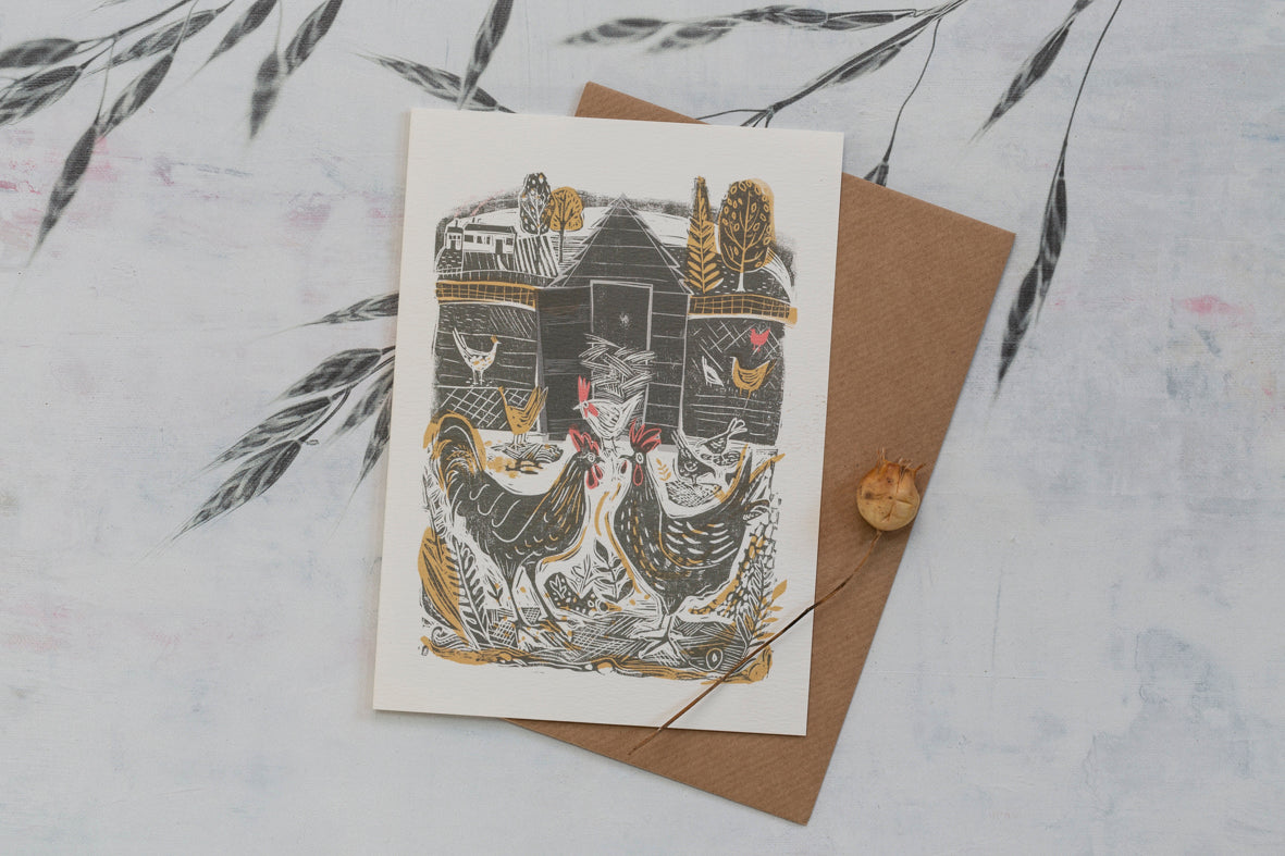 Sam Wilson Hen House Greetings Card