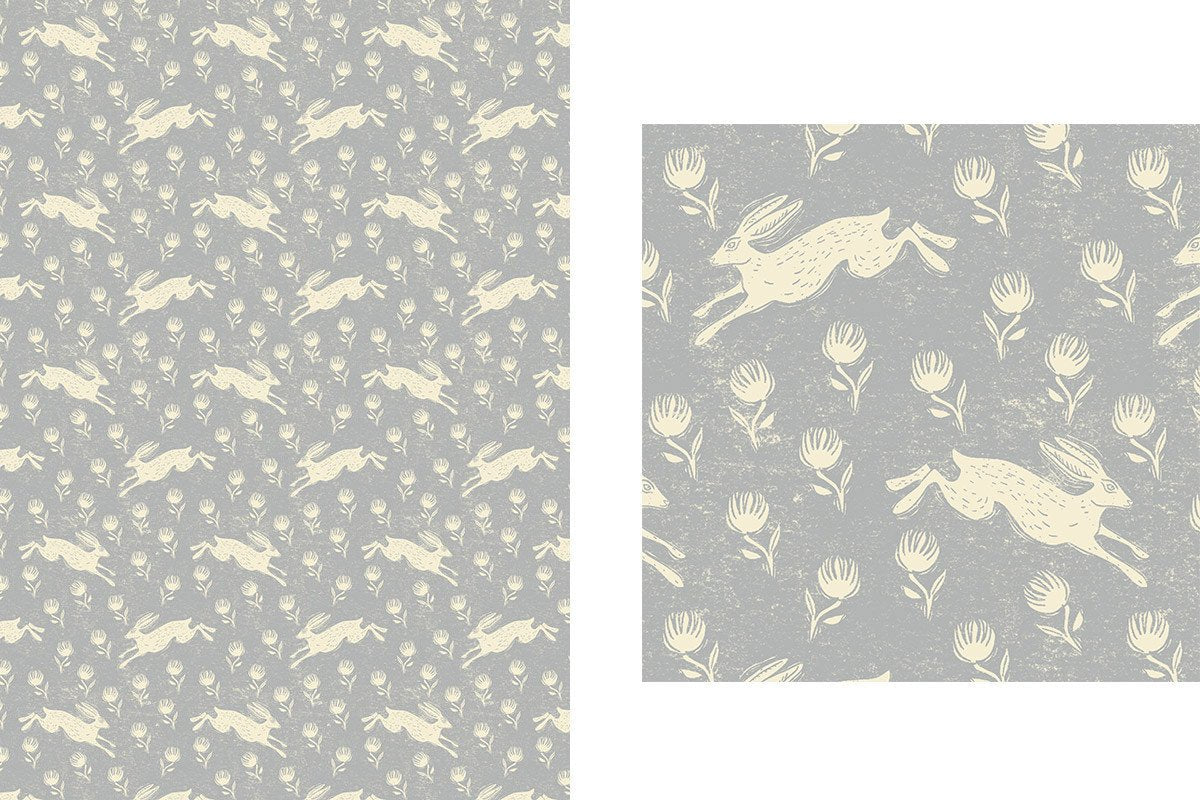 Sam Wilson Running Hare Grey Gift Wrap