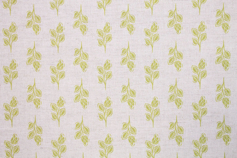 Sam Wilson Green Flora Linen Fabric