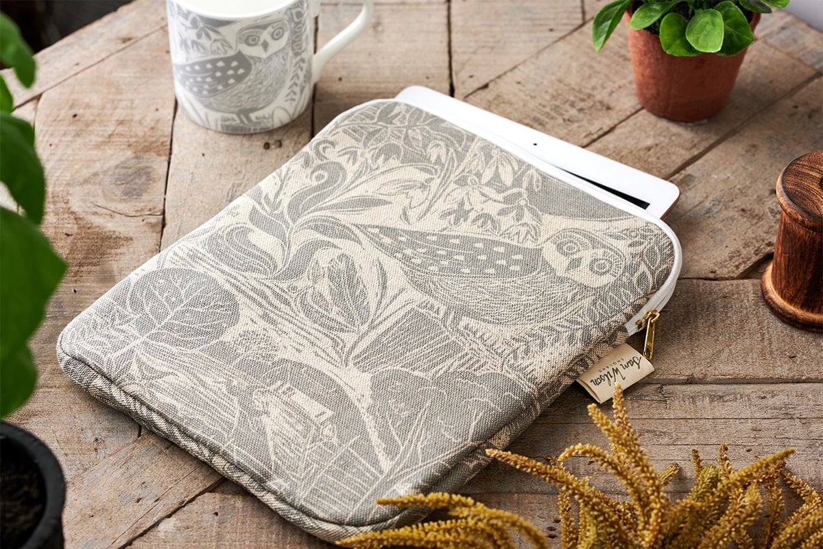 Sam Wilson Owl & Fox Grey Ipad Cover