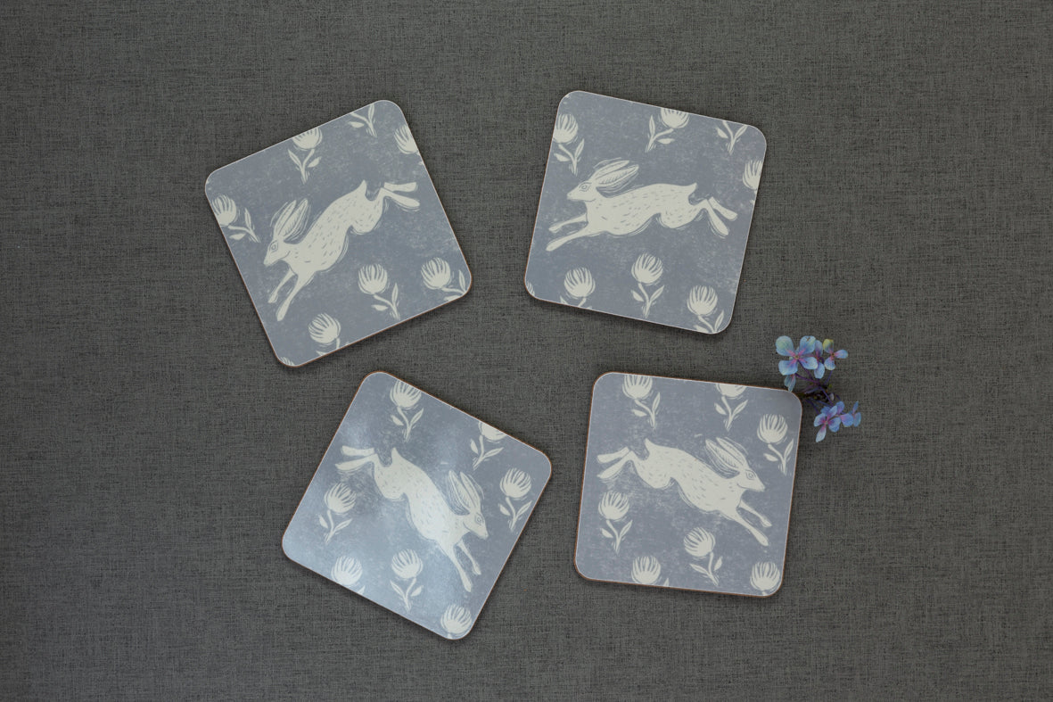 Sam Wilson Running Hare Coasters - Set of 4