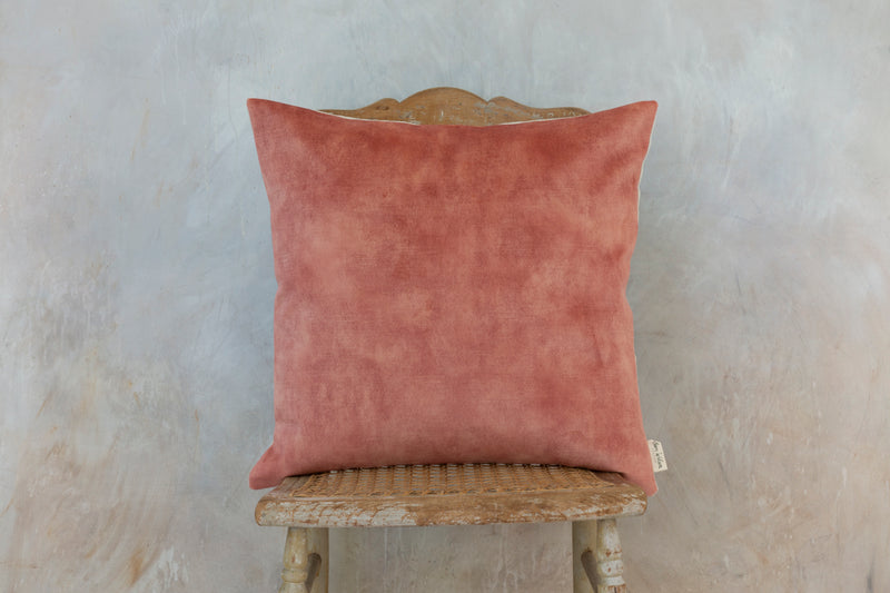 Sam Wilson Lovely Rose Velvet with Natural Linen back Cushion