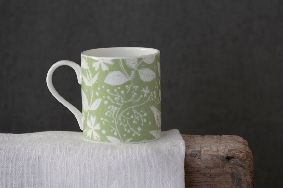 Sam Wilson Green Hedgerow Pattern Mug