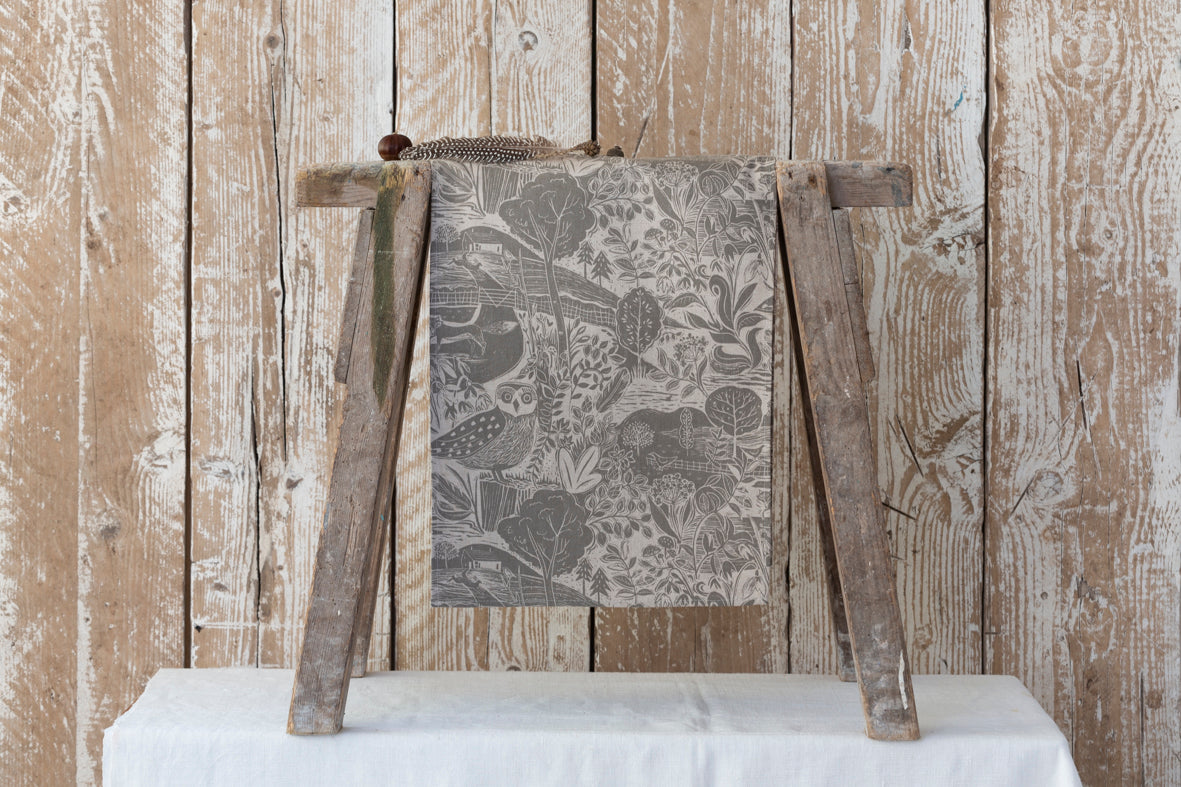 Sam Wilson Owl and Fox Grey Table Runner