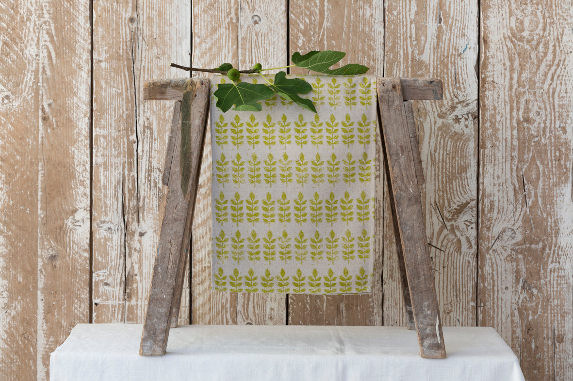 Sam Wilson Green Leaf Table Runner