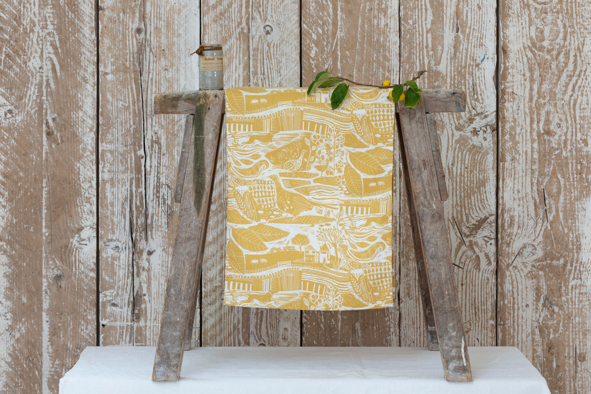 Through the Fields Ochre Table Runner