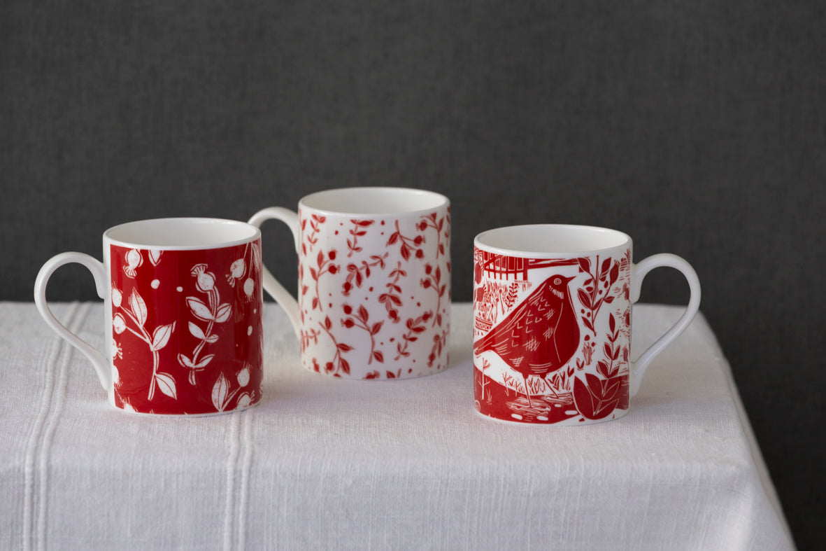 Garden Bird Red Mug