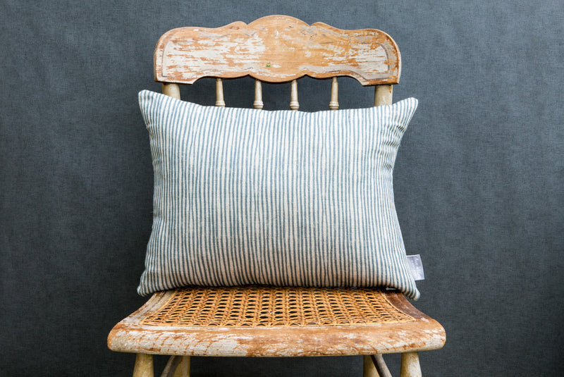 Sam Wilson Blue Stripe Rectangle Linen Cushion