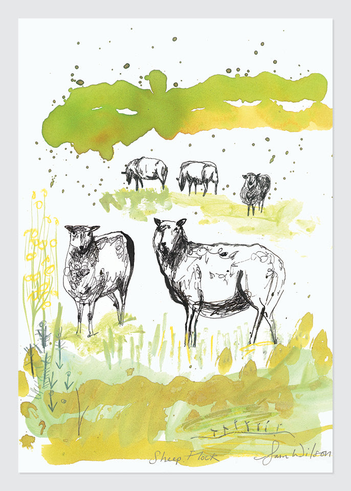 Sam Wilson Sheep Flock Print