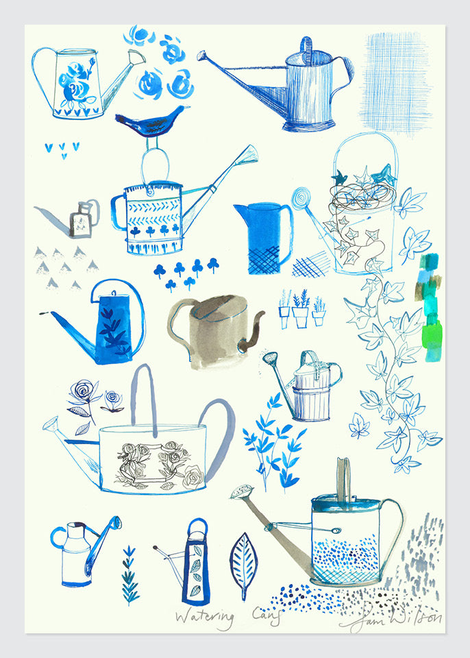 Sam Wilson Watering Cans Print