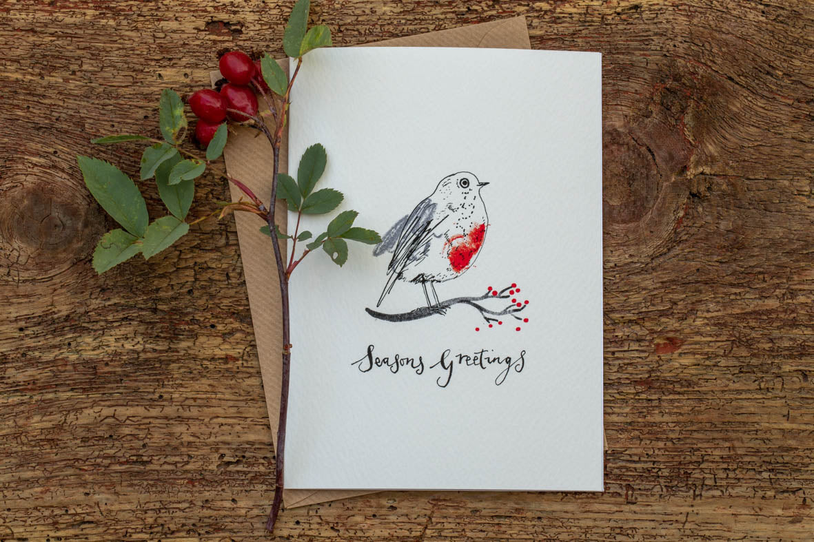 Sam Wilson Robin Christmas Card